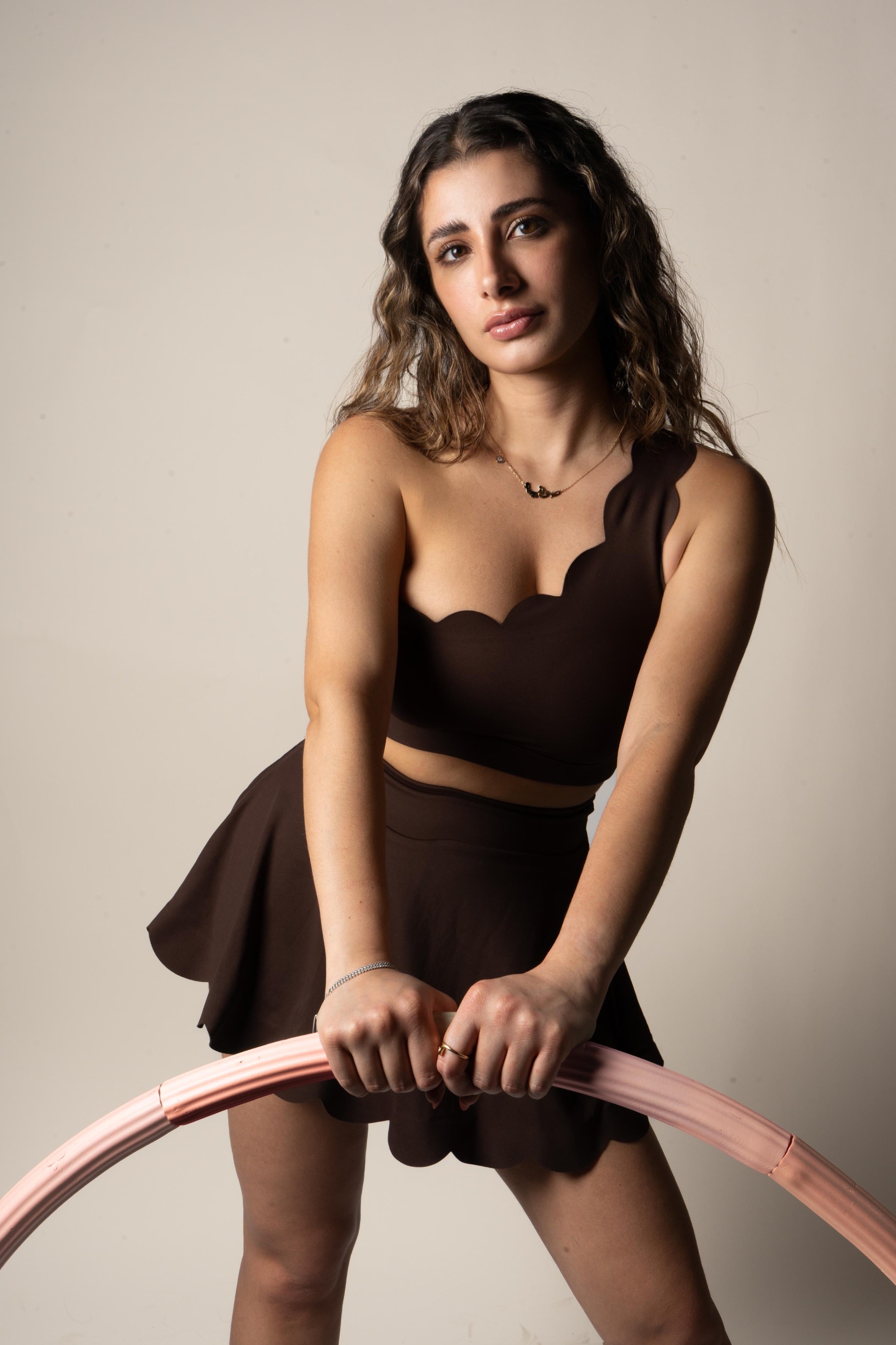 One Shoulder Scallop Top